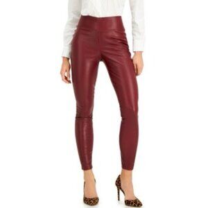 NWT Burgundy Faux Leather Booty Lifter Leggings XL Athleisure Casual Sexy Glam